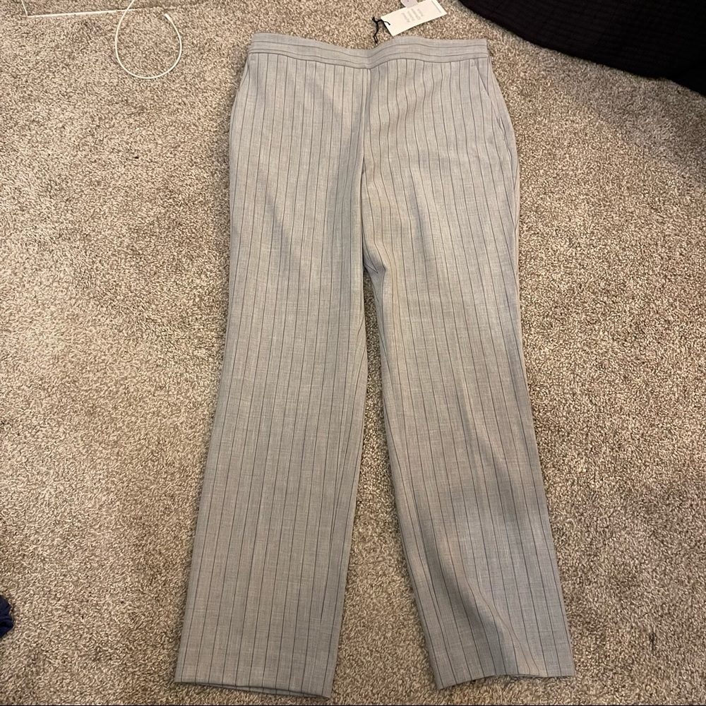 NWT Ann Taylor petite grey pinstripe pants